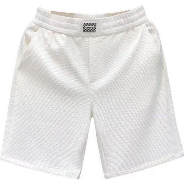 Pantalones Cortos De Verano Para Hombre, Cintura EláStica De Tiro Medio, Pantalones Cortos Casuales De Pierna Ancha, Pantalones Cortos Deportivos Casuales De Color SóLido, Ropa De Calle M Blanco-image