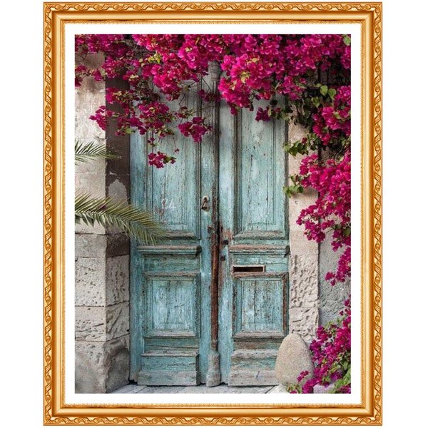 Pintura De Diamantes 5D DIY Diamantes Redondos Bordado Casas Diamantes Redondos Pintura Diamante 20X30CM-image