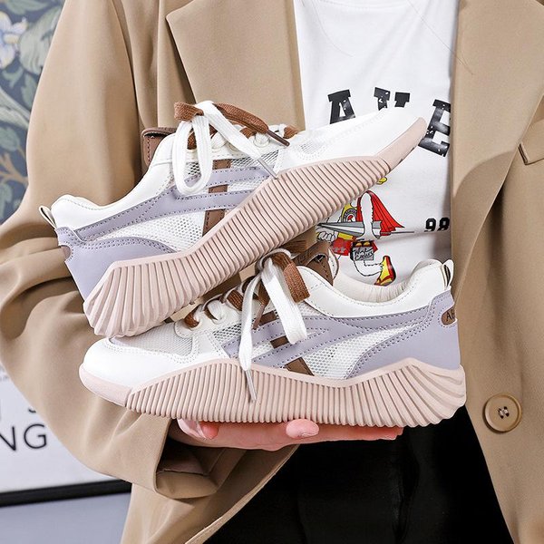 Zapatos Blancos PequeñOs De Mujer Verano Nuevo Malla Transpirable Zapatos De Tablero De Estudiante De Mujer Estilo Coreano Zapatillas De Moda 40 Gray-image