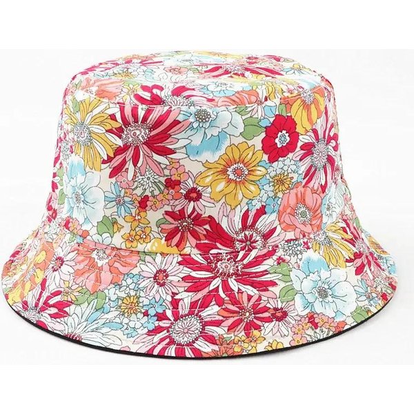 BawełNiany Kapelusz Bucket Hat WzóR Wiosna Lato Kapelusz Rybacki Outdoor PodróżNy Czapka PrzeciwsłOneczna Dla MężCzyzn I Kobiet 160 56-58Cm Wear Czerwony-image