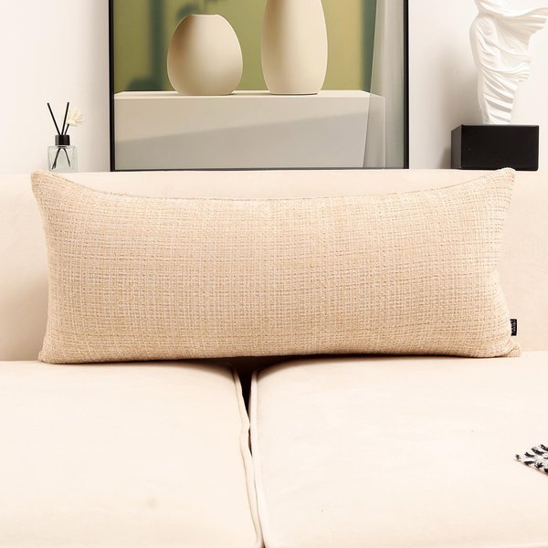 CojíN De Sofá De Chenilla: Respaldo Grande Y Suave Para El Hogar O La Cama, CojíN Decorativo Lindo 35X90Cm-image