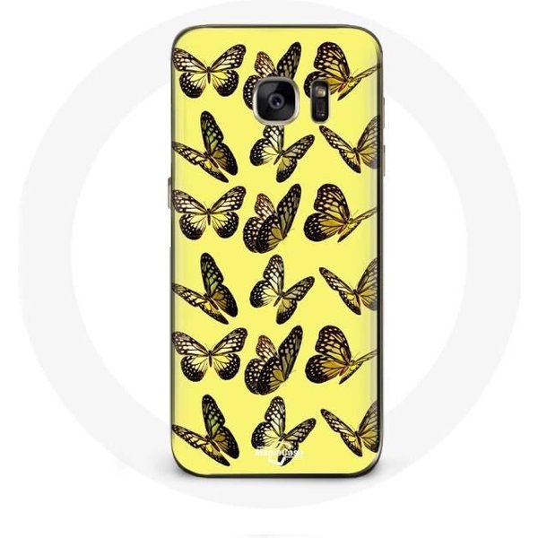 Funda - Maniacase - Samsung Galaxy S7 Edge - Flexible - Amarilla - Mariposas Amarillo-image