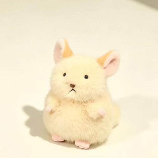 Urocza BiałA Pluszowa Zabawka Chomik Dziecko Urocze ZwierząTko Degu Pluszowe ZwierząTko MięKka Lalka Mysz Pluszowa Dla Dziewczynki ChłOpca 14Cm-image