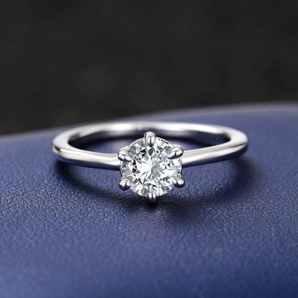 Anillos Huitan De Circonita CúBica De 5/6.5MM Accesorios Sencillos Y Elegantes Para Mujer Para Compromiso Boda Venta JoyeríA De DeclaracióN 10 Gray-image