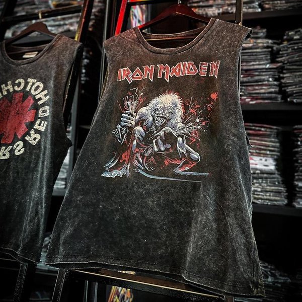 Chaleco Lavado Con Estampado De Banda De Rock Americana Vintage Para Hombre Camiseta Deportiva Sin Mangas Camiseta Hip-Hop Ropa De Gimnasio Camisetas Sin Mangas Verano 2025 XL Gray-image