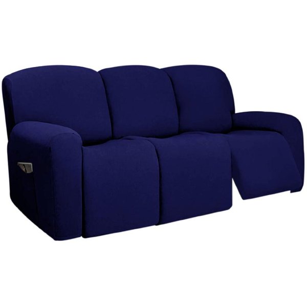 Funda EláStica Seccional Reclinable De 3 Plazas Con Fondo EláStico Suave Lavable Protector De Muebles Para Mascotas Cubre Sofá 3 Seat-image