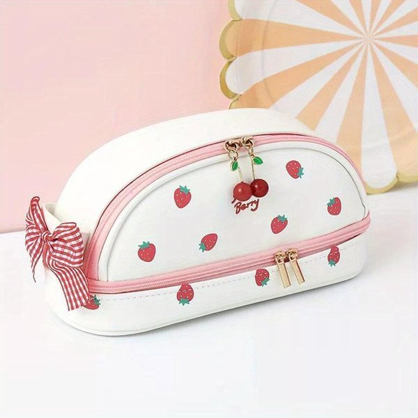 Estuche Para LáPices Kawaii De Gran Capacidad, Estuche Para LáPices, Estuche Para LáPices, Estuche Para úTiles Escolares De Oficina Para NiñOs, Bonito Organizador De PapeleríA, Regalo Color Rosa-image