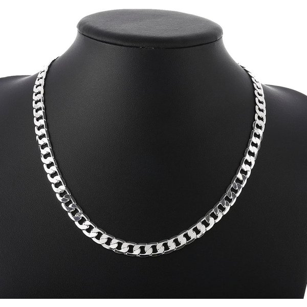 40-75Cm Srebro PróBy 925 ZłOto 18K Naszyjniki 8MM Klasyczny ŁAńCuszek Boczny Dla MężCzyzn Kobiet BiżUteria Fine BiżUteria ŚLub PrzyjęCie 65Cm Black-image