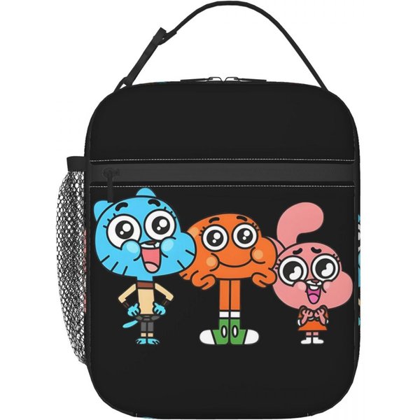 Gumball I Darwin Gra Niesamowity ŚWiat Gumballa Izolowana Torba Na Lunch Dla Kobiet Szczelne Pojemniki Na ŻYwność Termiczny Lunchbox Torba One Size-image