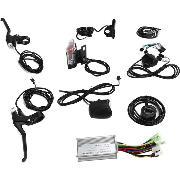 Zestaw Do Konwersji Roweru Elektrycznego 36V 48V Uniwersalny Kontroler 17A Panel GD01 Manetka Kciukowa Zestaw OśWietlenia-image