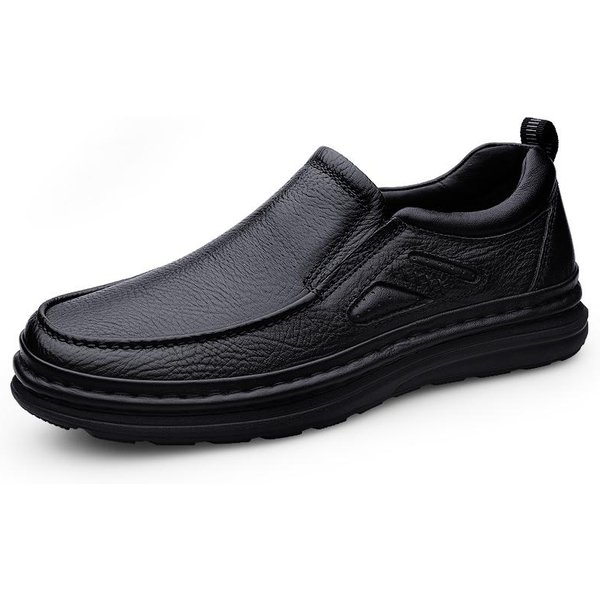 Zapatos Casuales De Cuero Genuino Hechos A Mano Para Hombre Antideslizantes Mocasines De Hombre Zapatos CóModos Para Caminar De CombinacióN Universal Planos Para Senderismo Mocasines De Venta Caliente 44-image