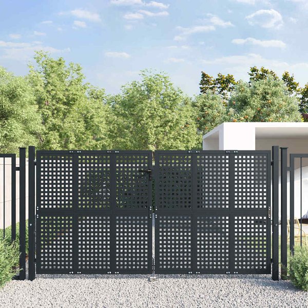 Vidaxl Puerta De JardíN, Antracita, 300X150 Cm, Acero-image