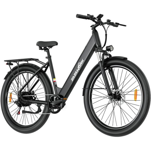 Bicicleta EléCtrica Zazawork C28 Para Adultos, BateríA Integrada De 36V 20Ah Negro-image