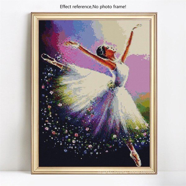 5D DIY Diamante Pintura Retrato Completo Redondo Diamante Bordado Pantalla Completa Danza Punto De Cruz 30X40CM-image