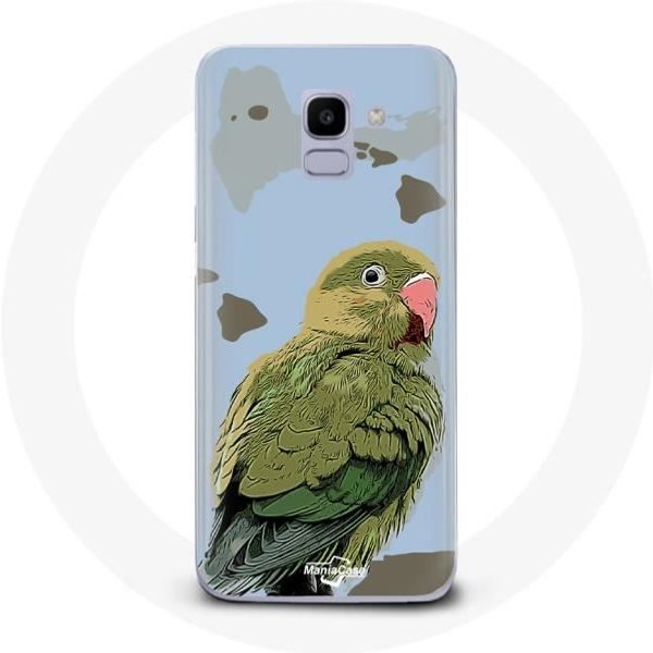 Funda - Maniacase - Samsung Galaxy J6 2018 - Flexible - Verde - Periquitos PáJaros Verde-image