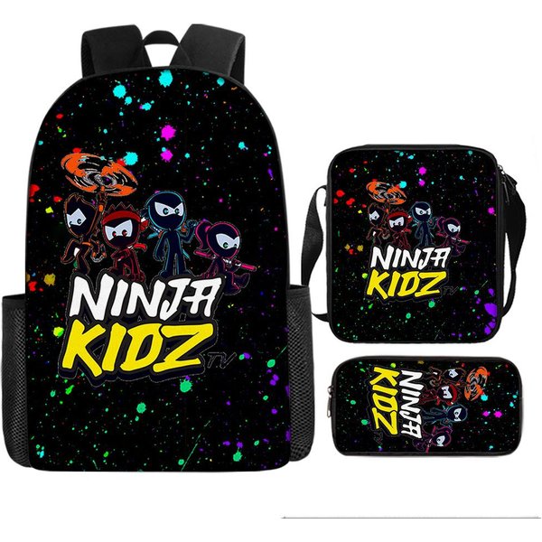 Ninja Kidz Zestaw 3 Szt. DziecięCy Plecak Szkolny Z Torbą Na Ramię PióRniki Plecaki Szkolne Dla ChłOpcóW DziewcząT Najlepszy Prezent-image