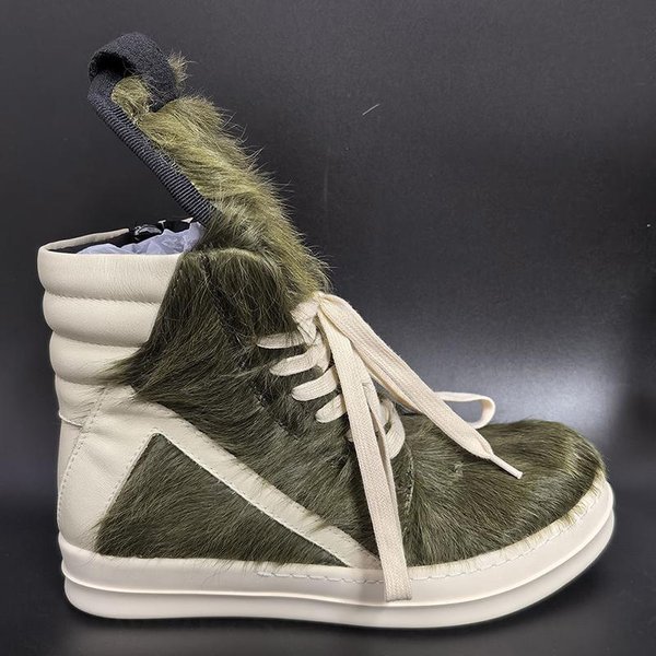 Nowe Luksusowe Patchworkowe Buty Sportowe Wysokie MęSkie Ze SkóRy Naturalnej Niebieskie WłOsie KońSkie OkrąGłY Nosek Sznurowane Zamki BłYskawiczne Buty Deskorolkowe Dla Pary 41-image