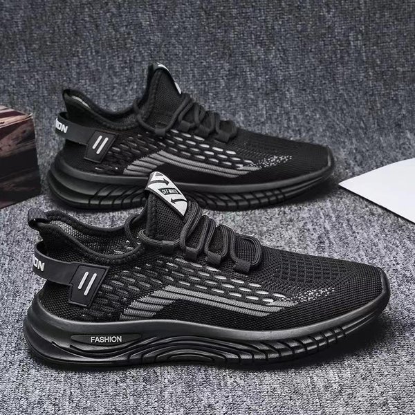 Zapatos Nuevos De Primavera Y Verano Para Hombre Transpirables De Malla Voladora Moda Casual Zapatos De Estudiante Ligeros De Suela Blanda Para Correr Deportivos Zapatos De Moda 44 Black-image