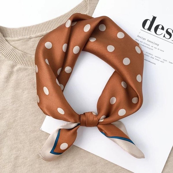 Naturalny Prawdziwy Jedwabny Szalik Damski Print Bandana Kwadratowe Chusty Chusta Wiosenna Moda Letnia PlażA Wysoka Jakość HidżAb Real Silk 53X53Cm-image