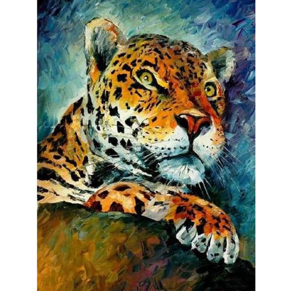 Bordado ArtesaníA Bordado De Diamantes Pintura Bordado De PedreríA Leopardo Arte De Pared De Diamantes 20X30CM-image