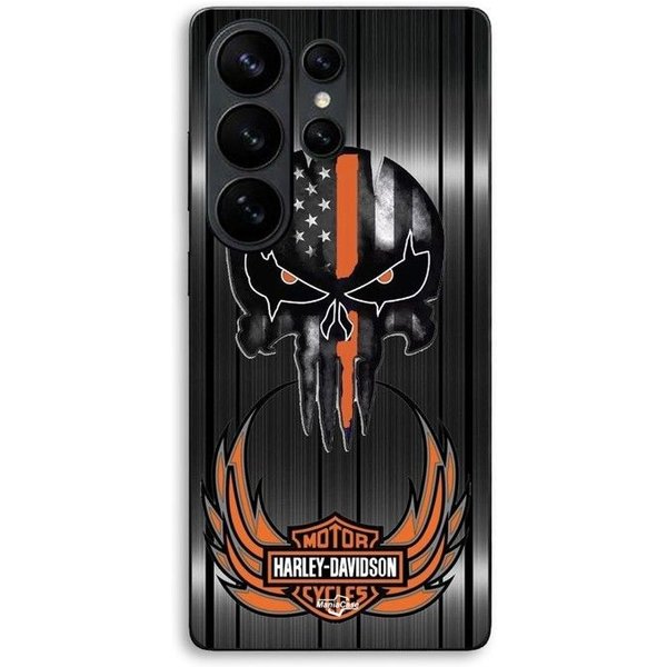 Coque Pour Samsung Galaxy S26 Ultra Harley Davidson TêTe De Mort Fond Gris Maniacase Negro-image