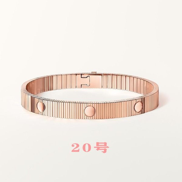 Stal Nierdzewna Tytanowa Bransoletka MężCzyźNi Kobiety Geometryczny Pasek ŚRuba Design Minimalistyczna Regulowana Bransoletka BiżUteria Rose Gold Soft Premium Finish 20Cm Beige-image