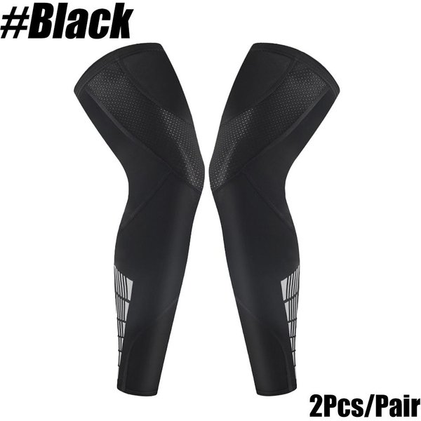 1 Par De Mangas Para Piernas Inferiores Manga De CompresióN Para Piernas Completas Mangas De ÁRea Larga Para Piernas Con Rayas De Silicona Antideslizantes Para Hombres Mujeres Running XL-image