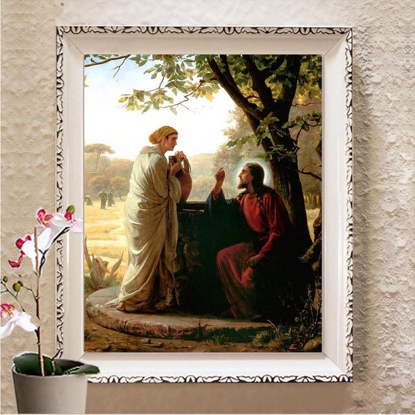 DIY 5D Diamentowe Malowanie śCiegiem KrzyżYkowym PełNe OkrąGłE WiertłO Mozaika Diamentowe Hafty Obrazy Home Decor Wall Art Full Square 20X30CM White-image