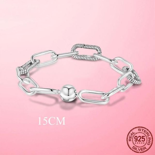 Nueva Pulsera Plata De Ley 925 Original Pulsera Me Mujer Ajuste Marca Me Abalorios Moda JoyeríA DIY Para Mujer Regalo-image