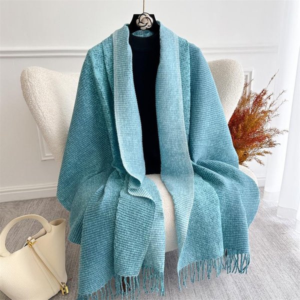 Luksusowy Zimowy Gruby CiepłY Szalik WzóR Paisley Damski Kaszmirowy Szal Chusta Pashmina Zawięź Szyi Bufanda Damska DłUgi FręDzel Echarpe 70X190 Cm Gray-image