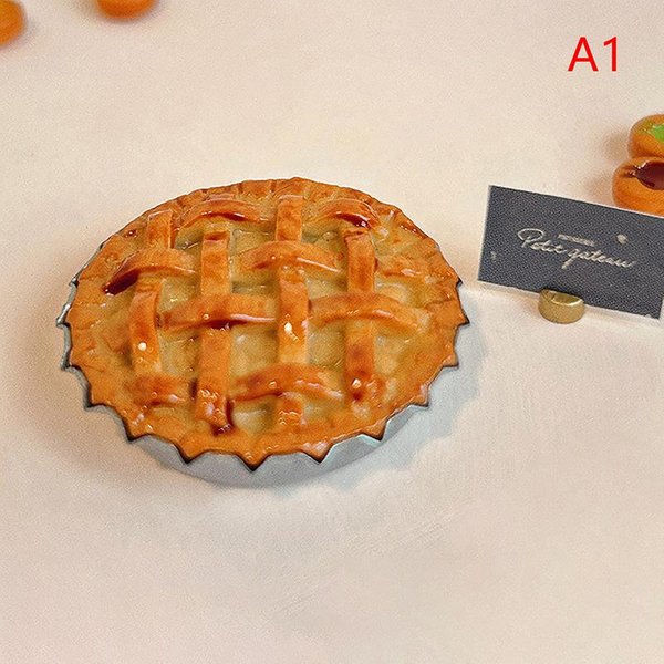 1:12/1:6 Domki Dla Lalek Symulowane Jedzenie Zabawki Pyszny Deser Miniaturowa Szarlotka Elementy PasująCe Do Dekoracji Sceny Kuchennej Domku Dla Lalek DIY Orange-image