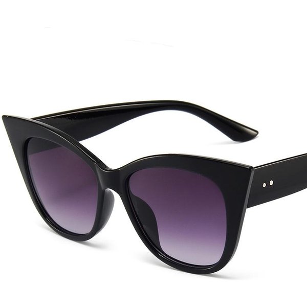 Gafas De Sol Ojo De Gato Grandes De Moda Para Mujer Lujo Vintage Retro ProteccióN UV Gafas DiseñO Unisex As Picture Black-image