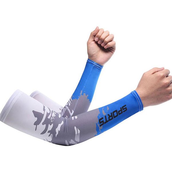 Ice Silk Arm Sleeves Cover Sports Running Uv Sun Protection Outdoor Men Sleeves-image