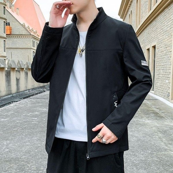 Chaqueta Con Capucha De Moda De Primavera Y OtoñO Para Hombre, Nueva, Guapa, Juvenil, Casual, VersióN Coreana, VersáTil, Para El Trabajo M Black-image
