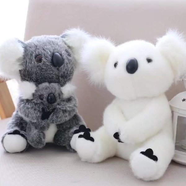 Australia Zwierzę Koala Lalka Pluszowy Miś Koala Pluszowa Zabawka MięKka Lalka Mama Trzyma Dzieci Koala Zabawka Wysoka Jakość Zabawki Dla Dzieci 13Cm Kolor Szary-image
