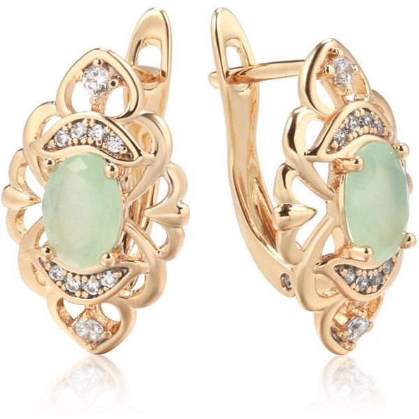 Nuevos Pendientes De Aro Brillantes Retro Color Oro Rosa Moda JoyeríA De Boda ÚNicos Modernos Pendientes Colgantes De Circonita Natural-image