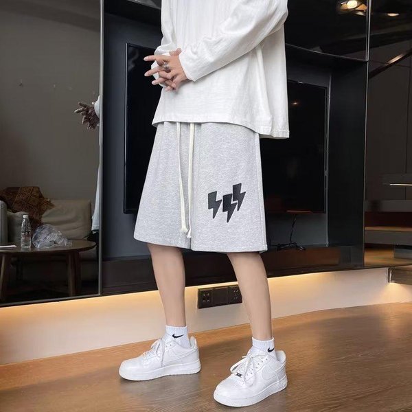 Pantalones Cortos De Verano Para Hombre Pantalones De Cinco Puntos Pantalones Deportivos Finos Sueltos Casuales Pantalones Grandes Moda 5XL Gris-image