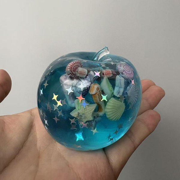 Adultos Squishy Manzana OceáNica Bolas AntiestréS Juguetes Sensoriales Autismo Alivio Del EstréS Ansiedad Juguetes De Agitar Pelota De Agua Maltosa Regalos Al Por Mayor Gray-image