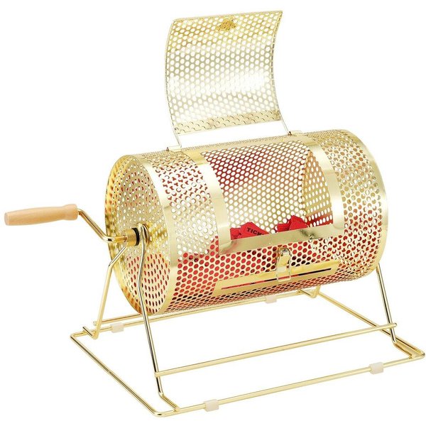 Tambor De Rifas, 11.6 X Ø7.48 Pulgadas Jaula Giratoria De Rifas Chapada En LatóN, Capacidad Para 2500 Boletos O 100 Pelotas De Ping Pong, Sorteo Giratorio De LoteríA MetáLico-image