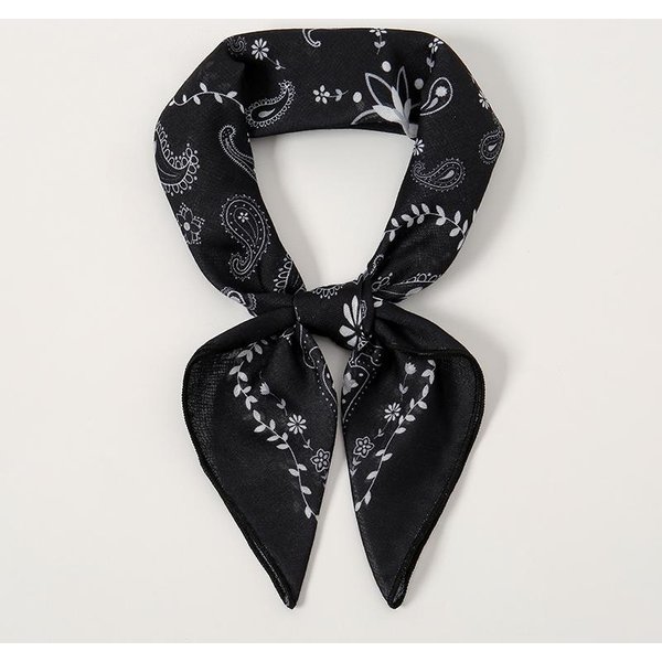 Modne BawełNiane Opaski Do WłOsóW Z Nadrukiem Paisley, Szalik Dla Kobiet, Elegancka Bandana, Chusta Na Szyję, Opaski Na GłOwę, Foulard, Damskie Szaliki Black-image