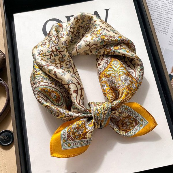 Bufanda Cuadrada De Seda Natural De Lujo Para Mujer Corbatas Chalinas PañUelos Foulard Bufandas Pashmina Bandana Hijab Femenino Real Silk 53X53Cm-image