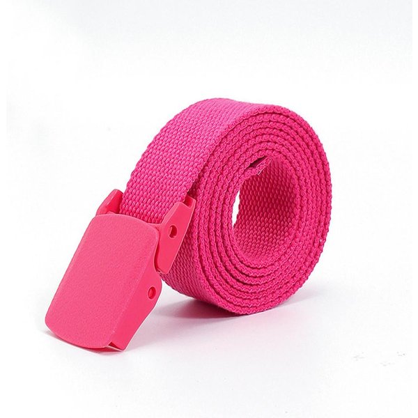 Kolorowy PłóCienny Pas Taktyczny Unisex Moda Codzienny Luksusowy Trend Akcesoria Do DżInsóW MłOdzieżOwy Nylonowy Pas SłOdki Pasek 120Cm Pink-image