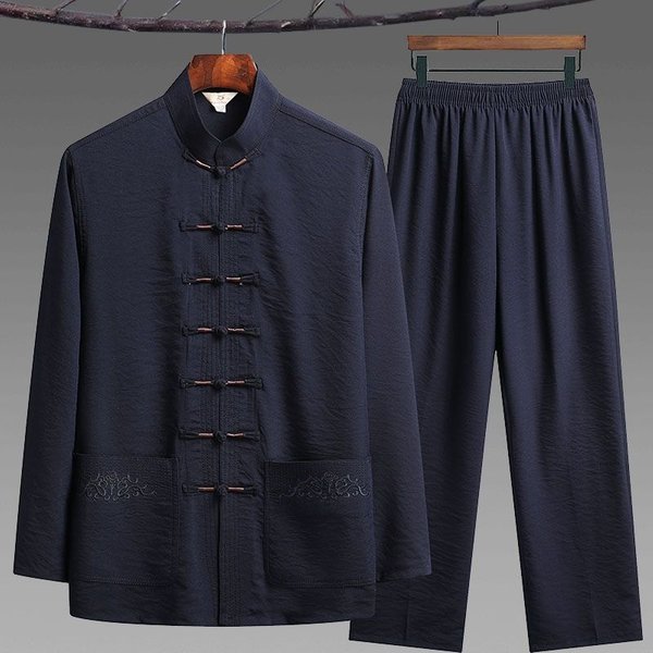 Uniforme De Taichi Para Hombre Chino Traje De Kung Fu Bordado Ropa De Tai Chi Camisa+PantalóN Wushu Ropa Tradicional China Para Hombre 43-image