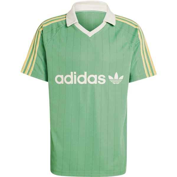 Camiseta Polo De Rayas Adidas Originals Cuello En V Verde IR9381 M Beige-image