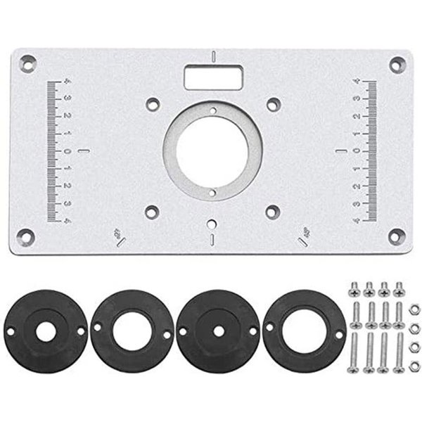 Placa De InsercióN De Mesa De Fresadora De Aluminio Para Fresadoras De Recorte Fresadoras Bricolaje CarpinteríA Placa De Mesa Con Tornillos Plata-image
