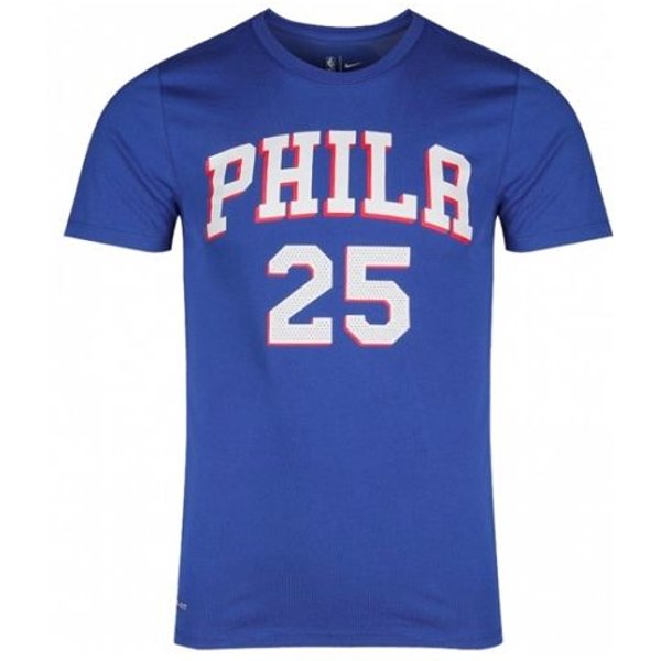 Nike NBA Philadelphia 76Ers Camiseta EdicióN Limitada Hombres Camisetas Azul Marino 870801-496 L Blue-image