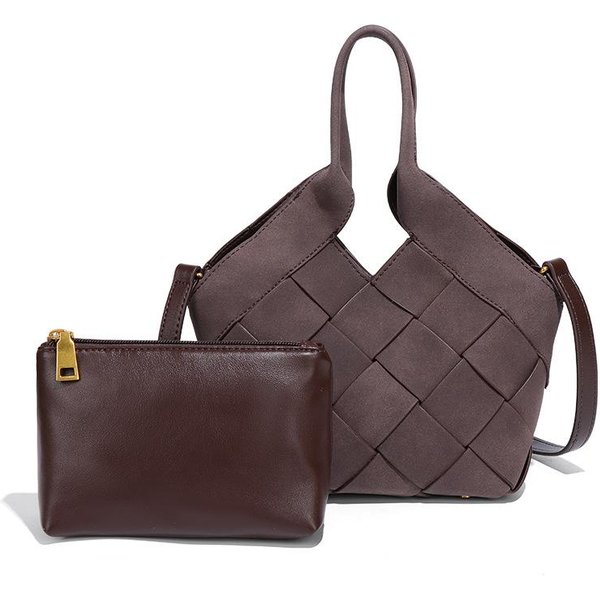 Bolso De Hombro ÚNico Mate De Moda Para Mujer, Bolso Tejido A Mano De Nicho, Bolso Cruzado Simple Y Moderno Para NiñOs Y Madres Black-image
