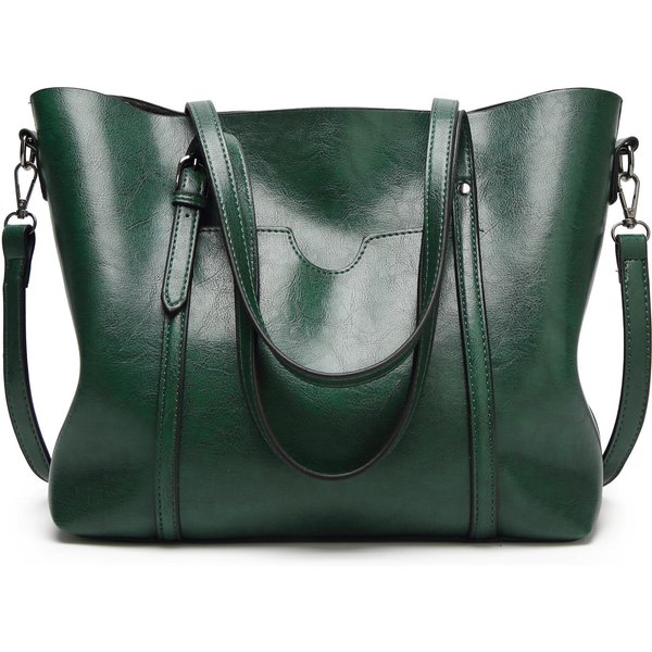 Damska Wodoodporna Torba Typu Tote Ze SkóRy Naturalnej - DużA Pojemność, Wielofunkcyjna, Na Ramię, Crossbody, Torebka Zielony-image