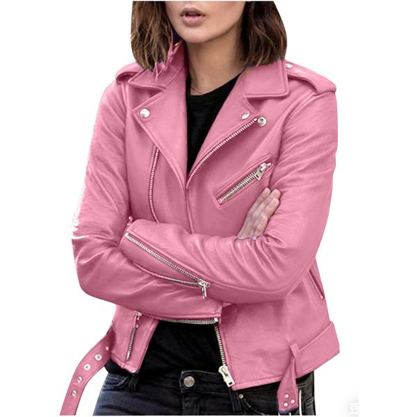 Damska Kurtka Motocyklowa Slim Fit PU Leather 2023: KróTki PłAszcz W Stylu KoreańSkim Na Jesień/Wiosnę XXL-image