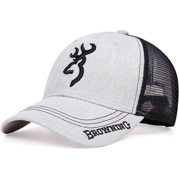 Gorra De BéIsbol Bordada Con TóTem, Gorra De Malla Hip Hop De Alta Calidad Para Exteriores, Sombrilla, Gorra De Camionero Transpirable Adjustable White-image